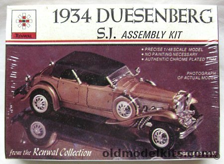 Renwal 1/48 1934 Duesenberg SJ - (Phaeton / Four Door Convertible) - O Scale, 151 plastic model kit